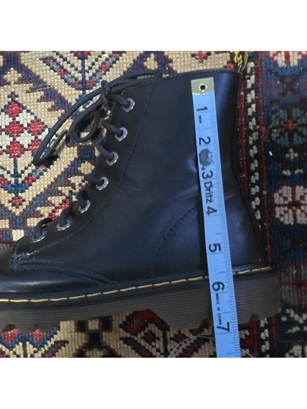 Doc Martens Luana 7 Eyelet Black Lace Up Boots AW004 US L 10 EUC - Picture 12 of 12